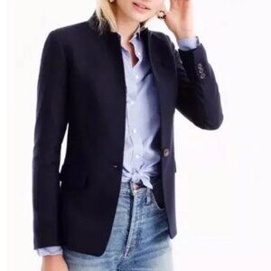 J.Crew Regent Navy Wool Blazer Tailored Stretch Jacket Size 6